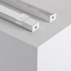 Efectoled - Profilé Aluminium en Saillie avec Capot Continu pour Ruban led jusqu'à 16mm Capot transparent 3 m