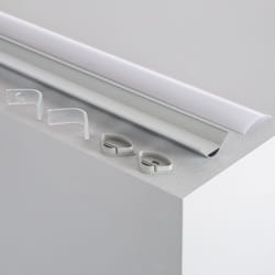 Efectoled - Profilé Aluminium pour Angle avec Capot Continu pour Ruban led jusqu'à 20mm Capot circulaire translucide 2 m