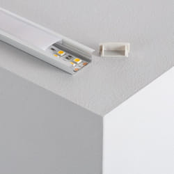 Efectoled - Profilé Aluminium Encastrable avec Capot Continu pour Double Ruban led jusqu'à 18mm Capot translucide 10 m