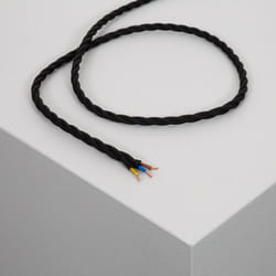 Câble Électrique Textile Tressé Noir 8 m