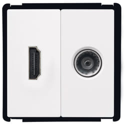 Prise HDMI + TV Modern Blanc