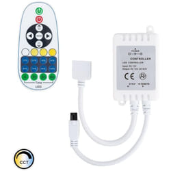 Contrôleur Variateur Ruban led 12V dc cct Selectionnable avec Télécommande ir Blanc