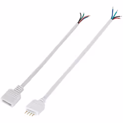 Kit composé de deux câbles de connexion rapide, un mâle et une femelle nécessaire pour brancher un Ruban LED RGB de 4 broches ...