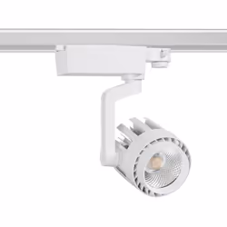 Le Spot LED Dora 30W Blanc pour Rail Triphasé (3 Allumages) offre un éclairage versatile parfait pour les espaces en constant ...
