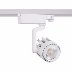 Le Spot LED Dora 30W Blanc pour Rail Triphasé (3 Allumages) offre un éclairage versatile parfait pour les espaces en constant ...