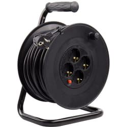 Efectoled - Enrouleur Extensible 50m 3x1.5mm avec Système 'Anti-Twist' Noir