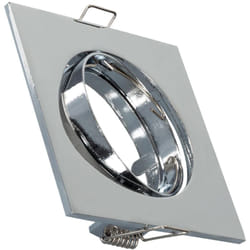 Efectoled - Collerette Downlight Carrée Orientable pour Ampoule GU10/GU5.3 Coupe ø 72mm Chromé