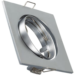 Efectoled - Collerette Downlight Carrée Orientable pour Ampoule GU10/GU5.3 Coupe ø 72mm Argent