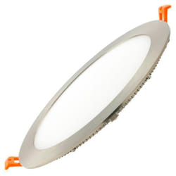 Efectoled - Dalle led 15W Ronde Extra-Plate Coupe ø 170 mm Argentée 3000K Blanc chaud