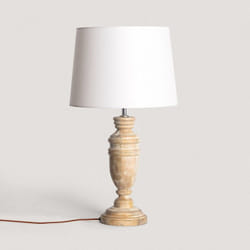 Efectoled - Lampe à Poser en bois Hausa iluzzia Vieux Blanc
