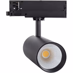 Le Spot LED sur Rail Triphasé 40W Carlo CCT Noir est une option professionnelle et très efficace pour les systèmes d'éclairag ...