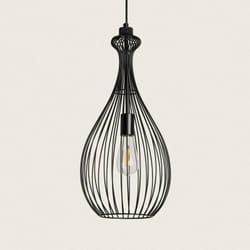 Suspension Métal Penny Noir