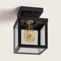 Efectoled - Plafonnier Extérieur Acier Inoxydable Theia Noir