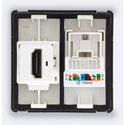 Efectoled - Prise Internet RJ45 cat 6 + hdmi Modern Blanc