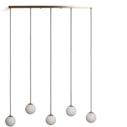 Suspension Métal et Verre Moonlight Brass 5 Spots Doré