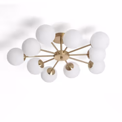 Le Plafonnier Métal et Verre Moonlight Brass 10 Spots combine un design unique et élégant avec des finitions de qualité supér ...
