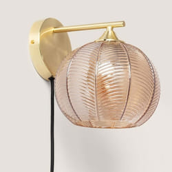 Lampe Murale Métal Et Verre Klimt Ambre