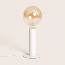 La Lampe à Poser Métal Rovia combine un design unique et subtil, avec des finitions en métal de couleur blanc, noir et terre  ...