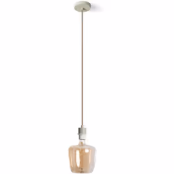 La Suspension avec Câble en Textile Vert sans Abat-jour est une proposition décorative essentielle conçue pour s'adapter à to ...