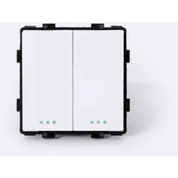 Efectoled - Interrupteur Double Bouton-Poussoir Modern Blanc