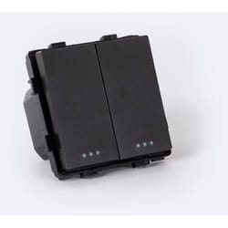Efectoled - Interrupteur Double Bouton-Poussoir Modern Noir