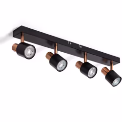 L' Applique Murale et de Plafond Orientable Métal 4 Spots Albus Black Rose Large est un véritable chef-d'œuvre d'éclairage qu ...