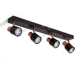 Efectoled - Applique Murale et de Plafond Orientable Métal 4 Spots Albus Black Rose Large Noir