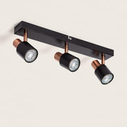 Efectoled - Applique Murale et de Plafond Orientable Métal 3 Spots Albus Black Rose Large Noir