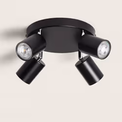 Le Plafonnier Orientable Rond Métal 4 Spots Albus Black est un éclairage qui allie avec brio style et fonctionnalité. Son des ...