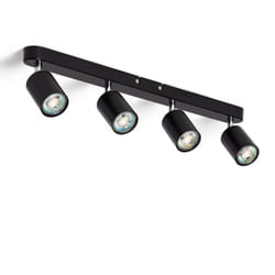 Efectoled - Plafonnier Orientable Métal 4 Spots Albus Black Large Noir