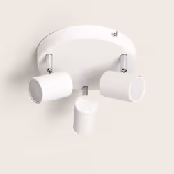 Le Plafonnier Orientable Métal 3 Spots Wuedy Rond est un éclairage remarquable qui se distingue par la parfaite association d ...