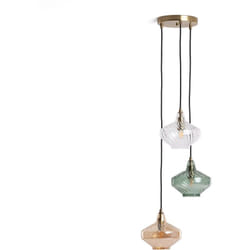 Suspension Métal et Verre 3 Spots Blas Multicolore