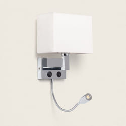 Efectoled - Applique Murale Métal avec Flex led de Lecture Waldorf Argent