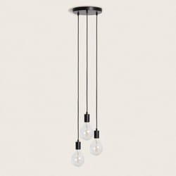 Efectoled - Suspension Métal Cascade 3 Spots Noir