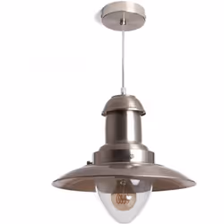 La Suspension Nickel Satiné Fisherman a un style industriel qui apporte une touche rétro à n'importe quel espace. Son design ...