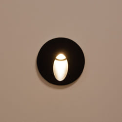 Balise Extérieure Murale led Encastrable 3W Ronde Boiler Noire 2700K Blanc chaud
