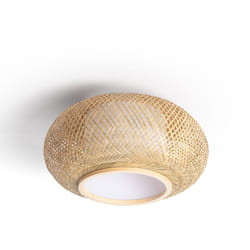 Plafonnier LED Rond Bambou Ø400 mm Denia Naturel