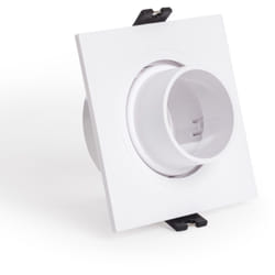 Collerette Downlight Carré Orientable faible ugr pour Ampoule led GU10 / GU5.3 Coupe Ø75 mm Suefix Blanc
