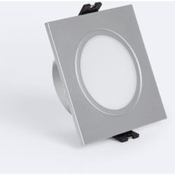 Efectoled - Collerette Downlight Carré IP65 pour Ampoule led GU10 / GU5.3 Coupe Ø75 mm Maxis Argent