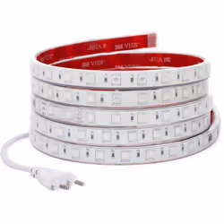 Le Ruban LED RGB 220V AC SMD5050 Silicone FLEX 60 LED/m IP67 sur mesure Largeur 12mm Coupe tous les 100 cm avec Télécommande  ...