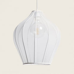 Efectoled - Suspension Métal et Tissu Ø400 mm Yara Blanc