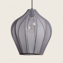 Efectoled - Suspension Métal et Tissu Ø400 mm Yara Gris Fumée