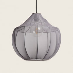 Efectoled - Suspension Métal et Tissu Ayla Gris Fumée
