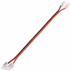 Le Connecteur Double avec Câble pour Ruban LED 12/24V DC COB IP20 Largeur 8mm permet de relier deux sections de ruban LED COB ...