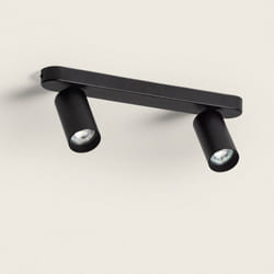 Efectoled - Plafonnier Orientable Emir 2 Spots Noir