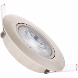 Le Spot Downlight LED 5W Orientable Rond Nickel Brossé , avec une coupe sophistiquée de Ø68 mm, allie un design contemporain ...