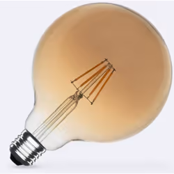 L'Ampoule LED Filament E27 6W 600 lm G125 Gold possède une finition dorée ce qui lui confère un excellent choix d'éclairage.  ...