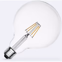 L 'Ampoule LED Filament E27 6W 720 lm G125 est une excellente option d'éclairage. Elle se distingue par son design sphérique  ...