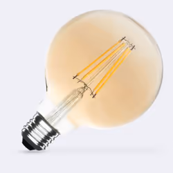 L'Ampoule LED Filament E27 8W 750 lm Dimmable G95 Gold est un véritable bijou qui se distingue par sa capacité de variation e ...