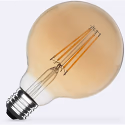 L'Ampoule LED Filament E27 8W 750 lm G95 Gold est un choix exceptionnel pour l'éclairage de vos espaces. Avec son design sphé ...